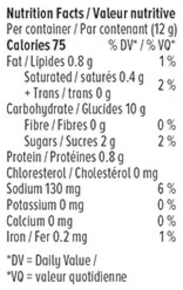 Salted Caramel Pretzel Bites (Baked Goods) Nutrition Table