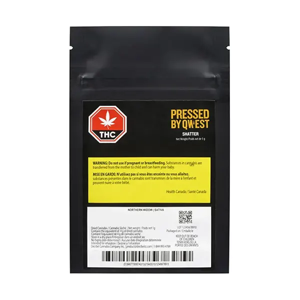 Image for Northern Widow Shatter, cannabis all products by Pressed by Qwest