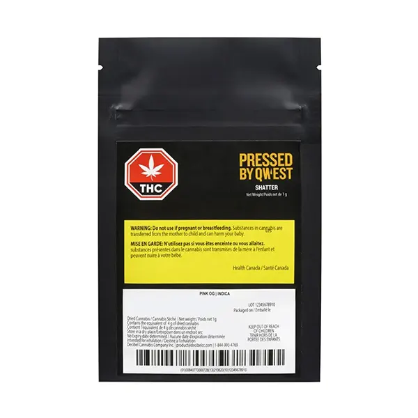 Image for Pink OG Shatter, cannabis all products by Pressed by Qwest