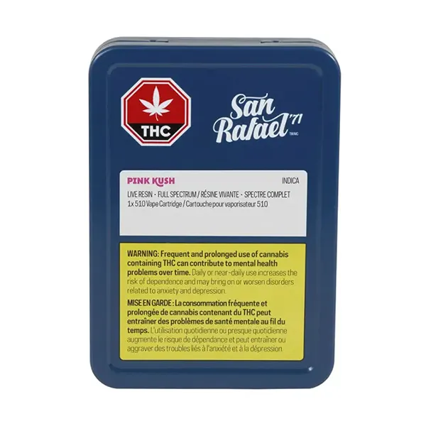 Image for Pink Kush Live Resin 510 Thread Cartridge, cannabis 510 cartridges by San Rafael '71