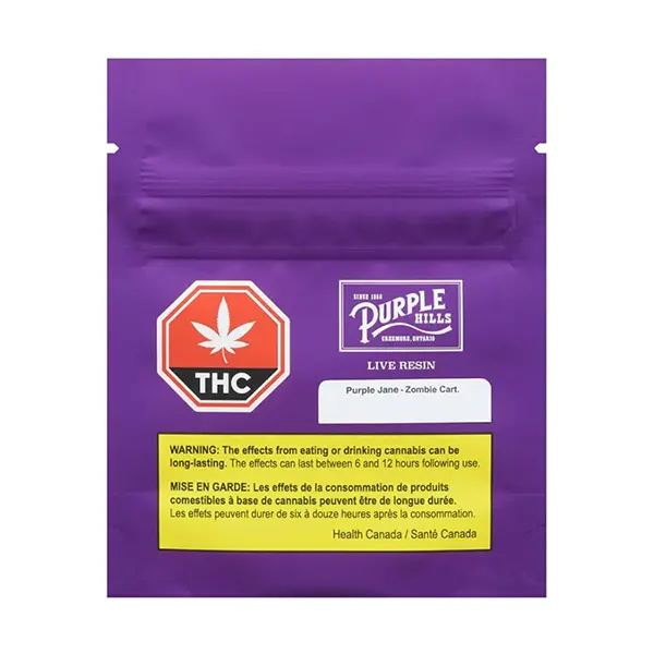 Image for Purple Jane Live Resin Zombie 510 Thread Cartridge, cannabis 510 cartridges by Purple Hills