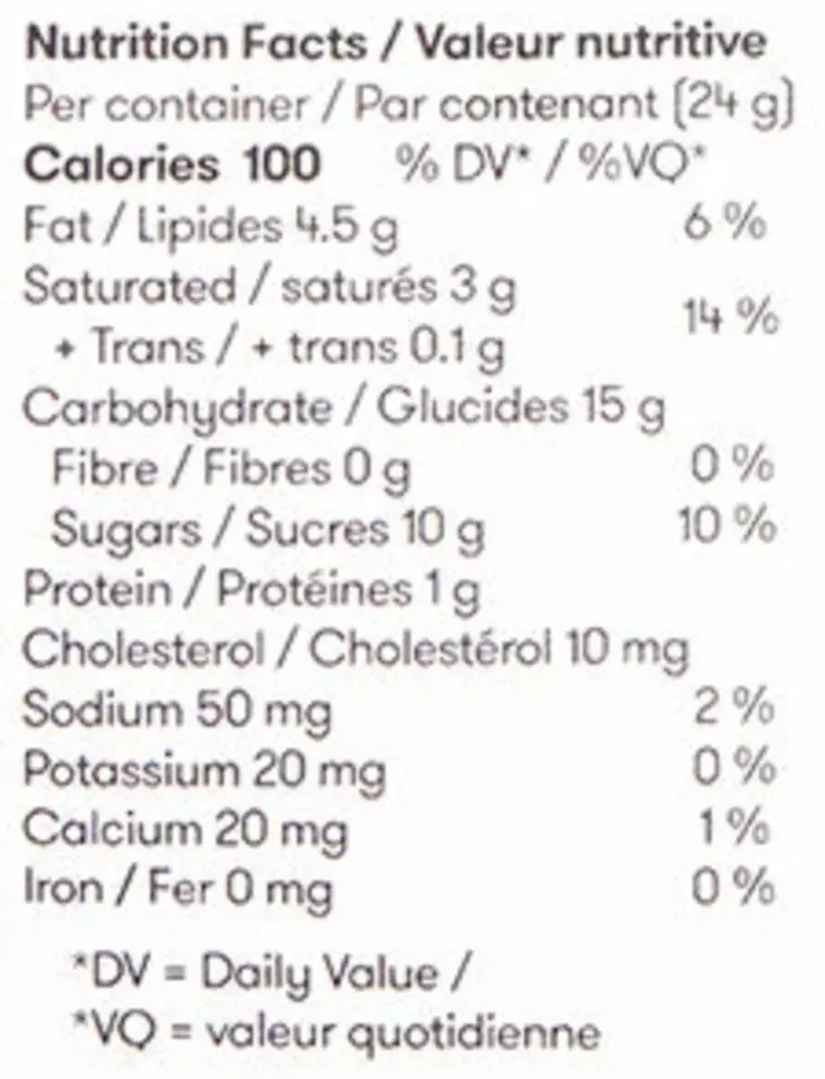 Passion Fruit Caramelts (Soft Chews, Candy) Nutrition Table