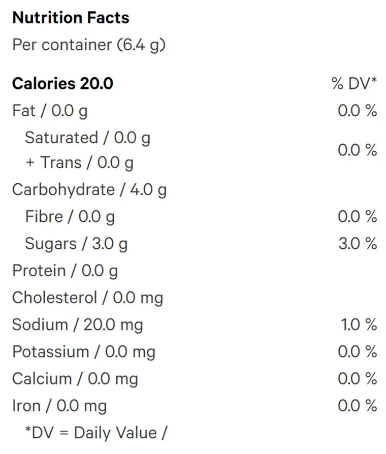 1:1 Blackberry Acai Soft Chew (Soft Chews, Candy) Nutrition Table
