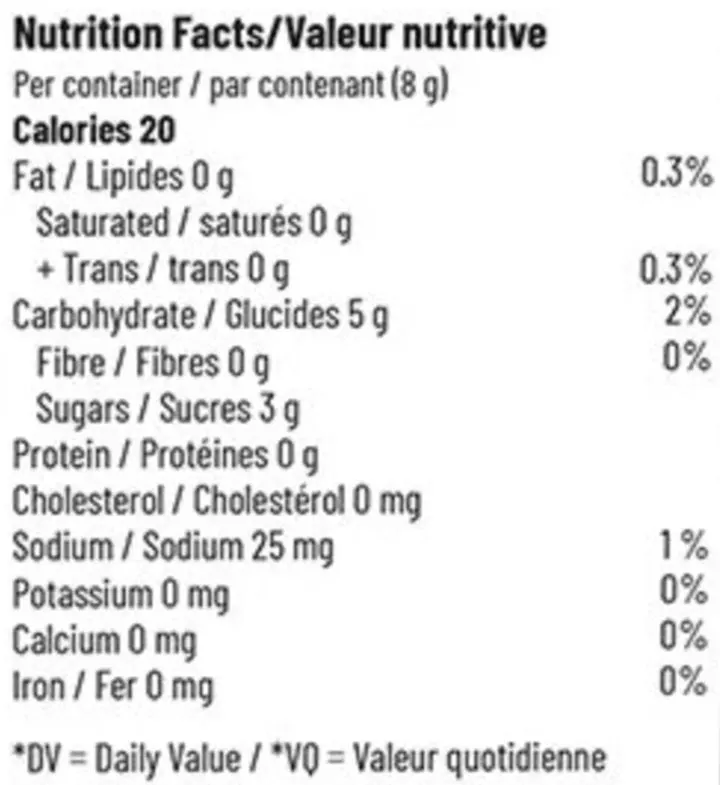 Full Spectrum Mango Coconut 1:1 Soft Chews (Soft Chews, Candy) Nutrition Table