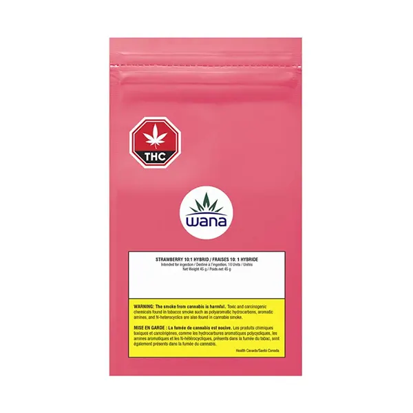 Image for Sour Strawberry 10:1 Hybrid Soft Chews (10-Pieces), cannabis all categories by Wana Brands