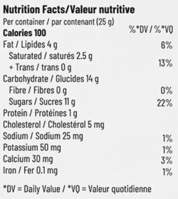Very Cherry Soft Chews (Gummies) Nutrition Table