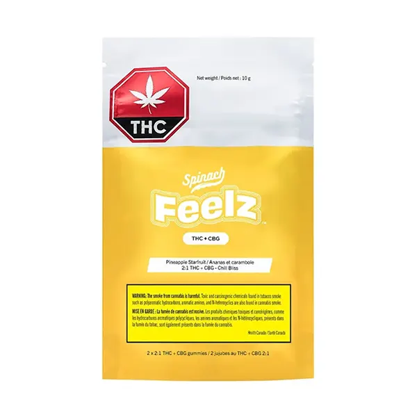 THC+CBG Pineapple Starfruit Soft Chews (Soft Chews, Candy) by Spinach Feelz