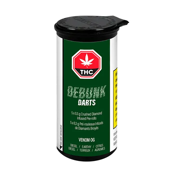 Image for Darts Venom OG Sativa Crushed Diamond Infused Pre-Rolls, cannabis pre-rolls by Debunk