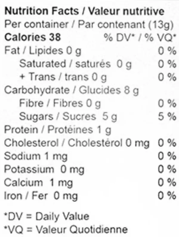Cabana Colada Gummies (Gummies) Nutrition Table