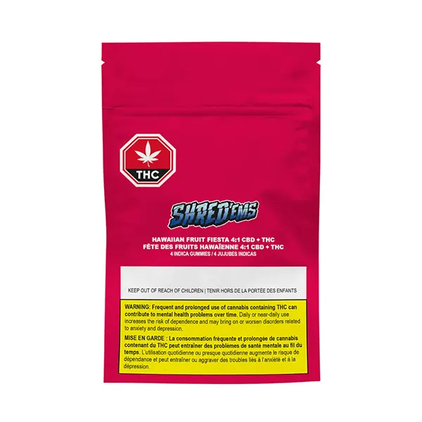 Hawaiian Fruit Fiesta 4:1 CBD:THC (Gummies) by Shred'ems