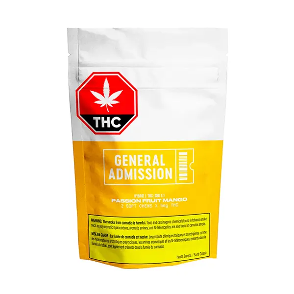 Image for Passion Fruit Mango THC & CBG Gummy (1:1), cannabis gummies by General Admission