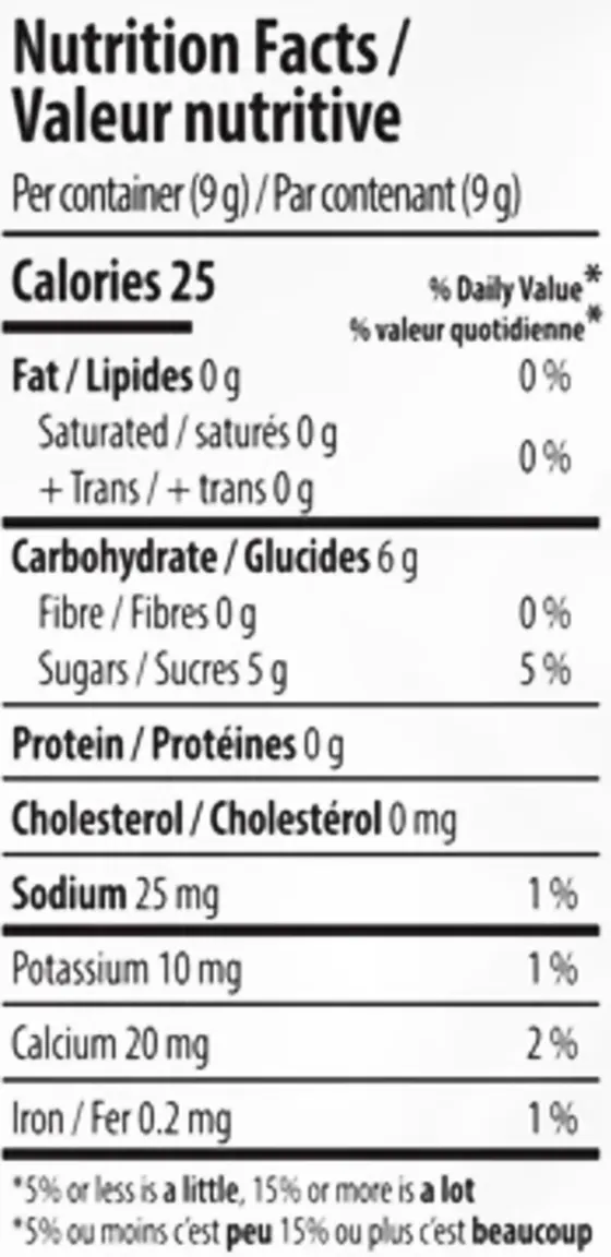 Pomegranate Blueberry Acai 5:1 Hybrid (Gummies) Nutrition Table