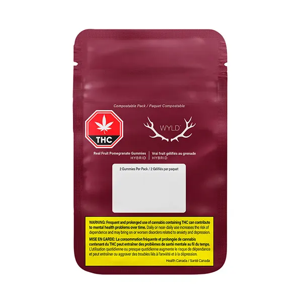 Image for Real Fruit Pomegranate Gummies 1:1 THC:CBD, cannabis all products by WYLD