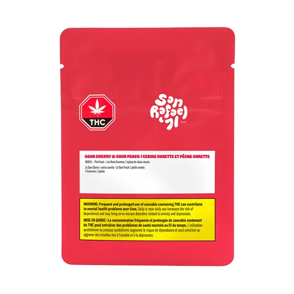 Image for Sour Cherry & Peach Live Resin Gummies, cannabis all products by San Rafael '71