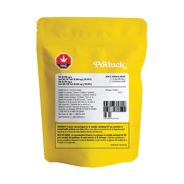 Image for Juicy Jungle Fruit Disposable Vape, cannabis popular in disposable vapes by Potluck