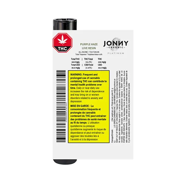 Purple Haze Live Resin All-In-One (Disposable Vapes) by Jonny Chronic