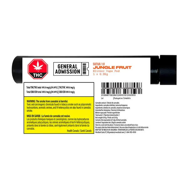 Image for Jungle Fruit Sativa 1:0 Vape Pod, cannabis all products by General Admission