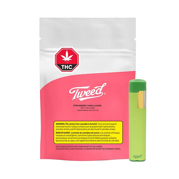 Image for Strawberry Vanilla Haze AIO, cannabis disposable vapes by Tweed