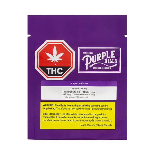 Image for Purple Lemonade Live Resin 510 Thread Cartridge, cannabis 510 cartridges by Purple Hills