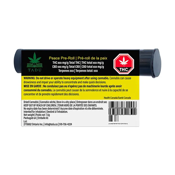 Image for Peace Pre-Roll, cannabis all products by TADU