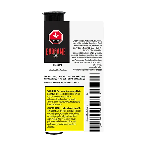 Gas Plant Pre-Roll (Pre-Rolls) by Endgame