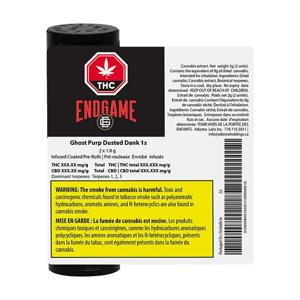 Ghost Purp Dusted Dank 1s Infused Pre-Roll (Pre-Rolls) by Endgame