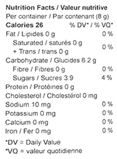 Golden Grilled Pineapple Premium Gummies (Gummies) Nutrition Table