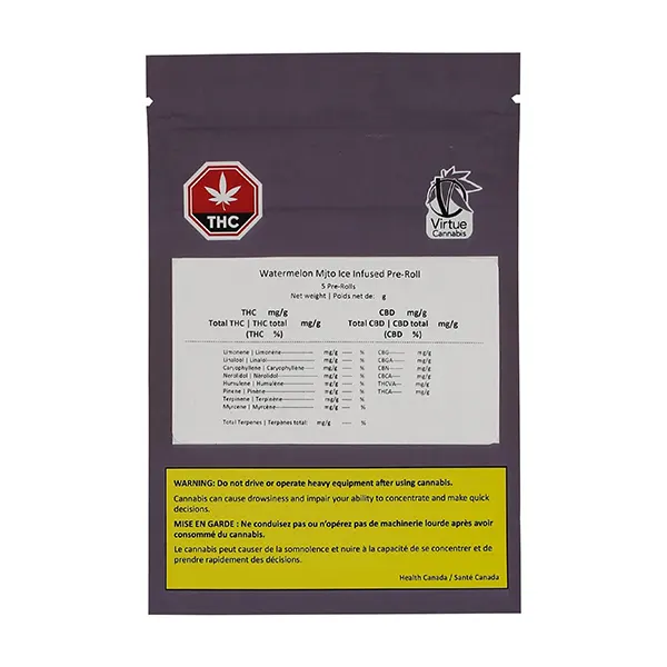 Image for Watermelon Mjto Ice Pre-Roll, cannabis all products by Virtue Cannabis