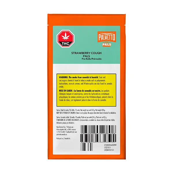 Image for Strawberry Cough PALS Pre-Roll, cannabis all products by Palmetto