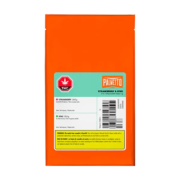 Image for Strawberry & Kiwi 3-in-1 Disposable Vape, cannabis all products by Palmetto