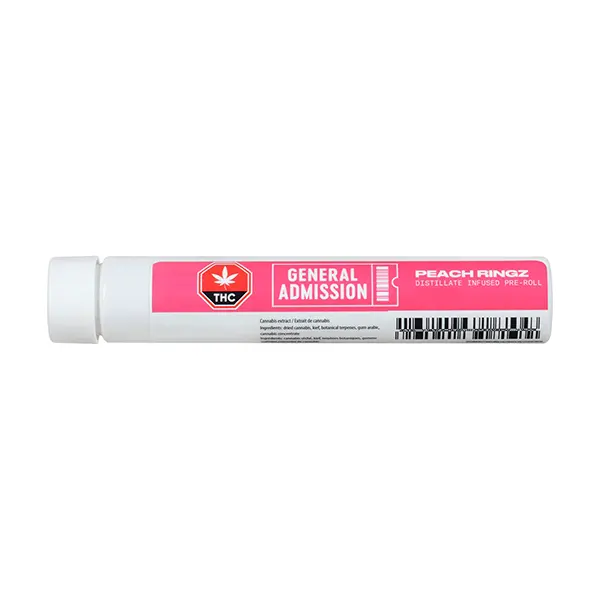 Peach Ringz Distillate Infused Pre-Roll (Pre-Rolls) by General Admission