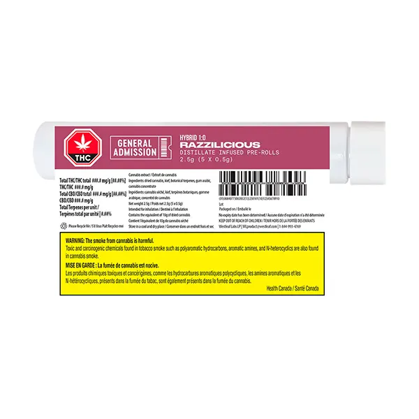 Image for Razzilicious Distillate Infused Pre-Roll, cannabis pre-rolls by General Admission