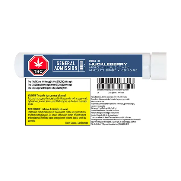Image for Huckleberry Distillate Infused Pre-Roll, cannabis pre-rolls by General Admission