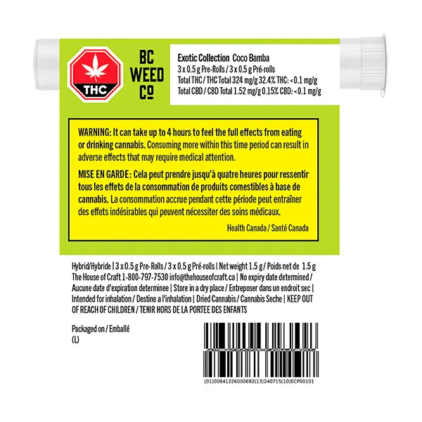 Image for Exotic Collection Pre-Roll, cannabis all products by BC Weed Co.