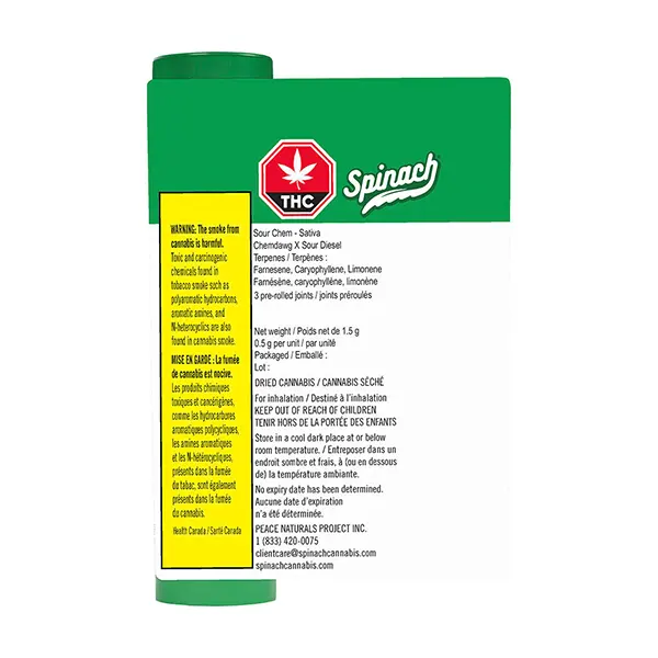 Sour Chem Pre-Roll (Pre-Rolls) by Spinach
