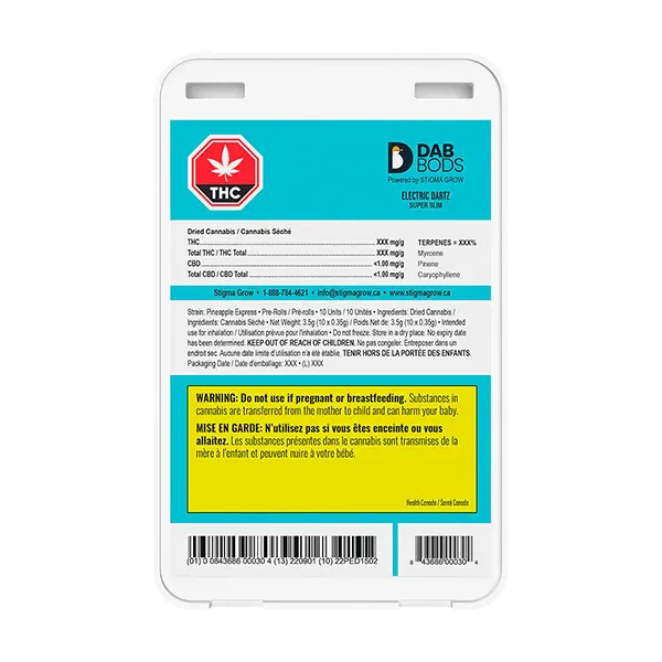 Image for Pineapple Express Super Slim Electric Dartz Pre-Roll, cannabis all products by Dab Bods