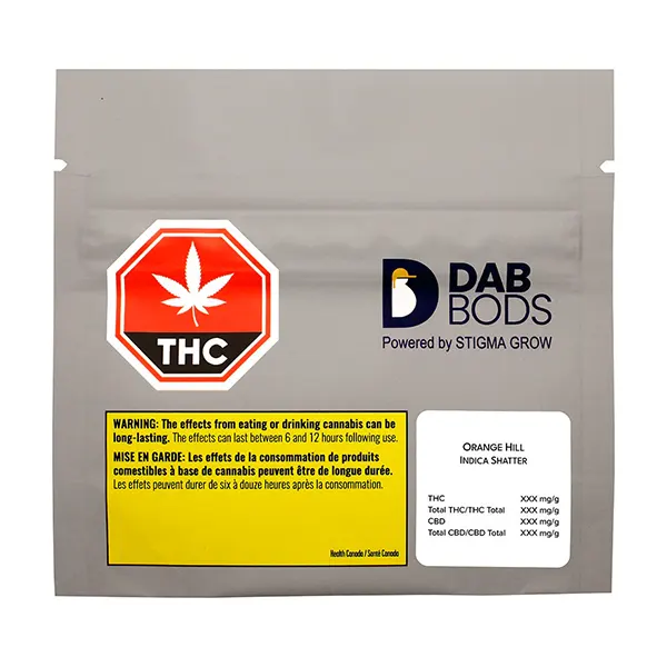 Image for Orange Hill Indica Shatter, cannabis shatter, wax by Dab Bods