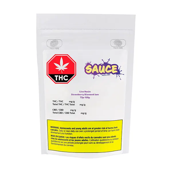 Live Rosin Strawberry Diamond Jam (Resin, Rosin) by Sauce Rosin Labs