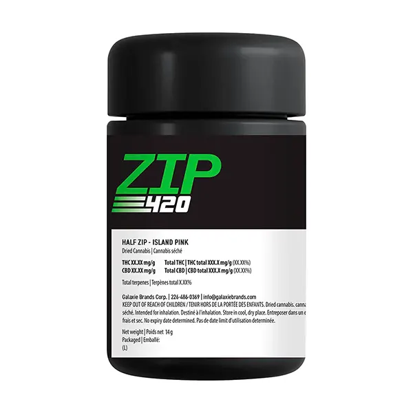 Half Zip Island Pink (Dried Flower) by Zip420