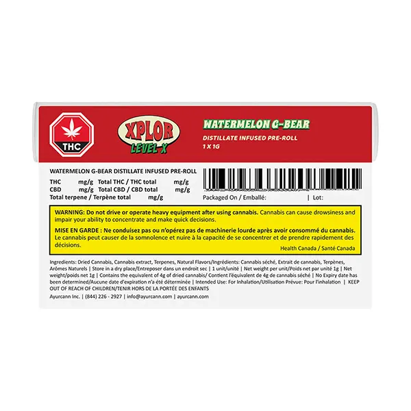 Image for Watermelon G-Bear Distillate Infused Pre-Roll, cannabis all products by XPLOR