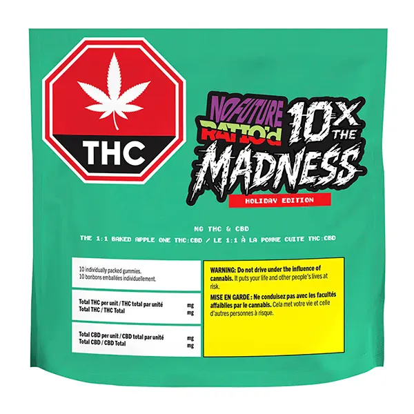 10x the Madness: Ratio'd The 1:1 Baked Apple One CBD:THC (Gummies) by No Future