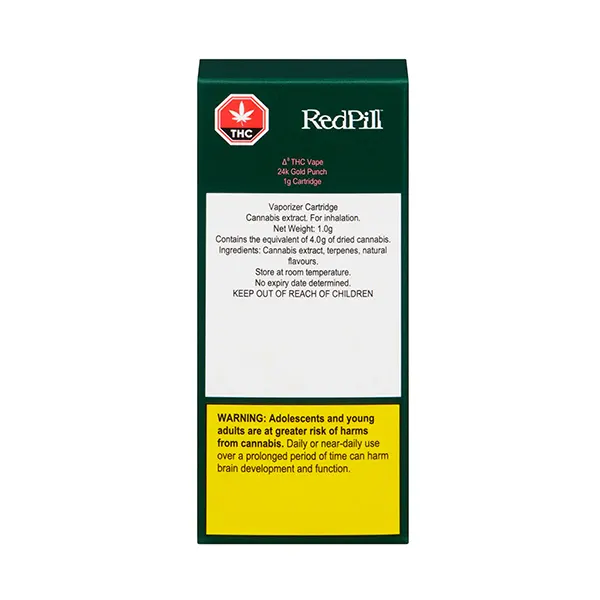 Image for 24K Gold Punch Δ8 THC 510 Thread Cartridge, cannabis all products by RedPill