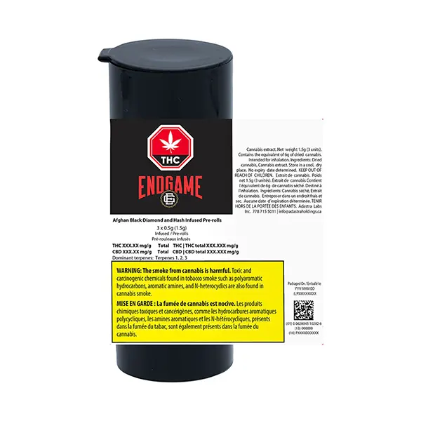 Image for Afghan Black Diamond and Hash Infused Pre-Roll, cannabis all products by Endgame