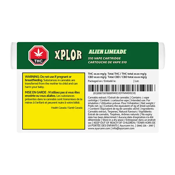 Image for Alien Limeade 510 Thread Cartridge, cannabis 510 cartridges by XPLOR