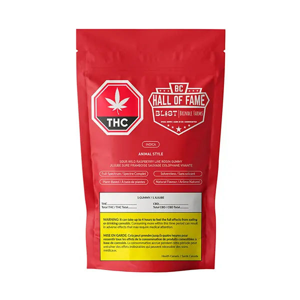 Animal Style Sour Wild Raspberry Live Rosin Gummy (Gummies) by Blast