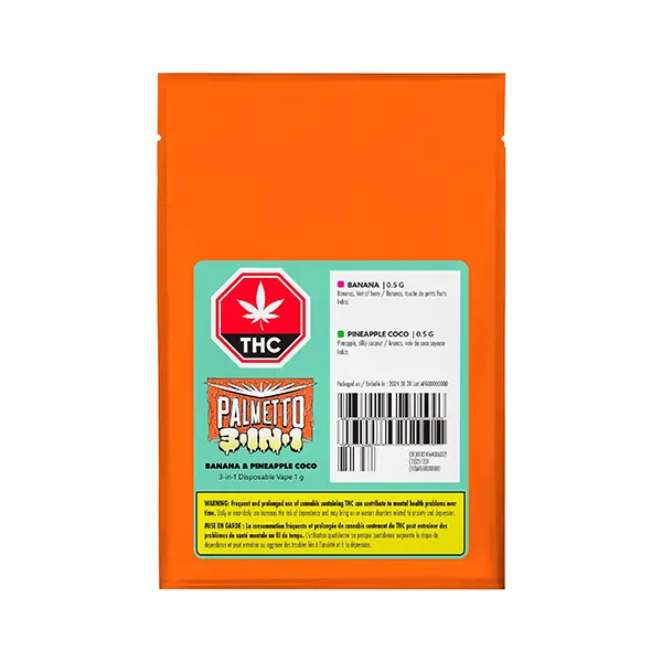 Image for Banana & Pineapple Coco 3-in-1 Disposable Vape, cannabis all products by Palmetto