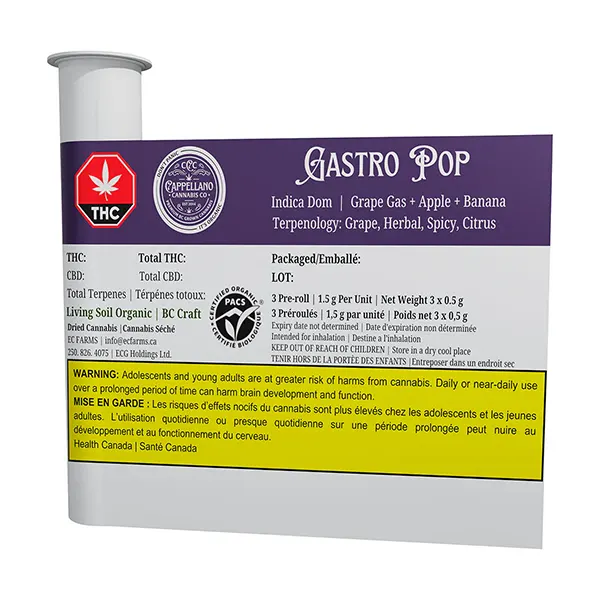 BC Organic (LSO) Gastro Pop Pre-Roll (Pre-Rolls) by Cappellano Cannabis