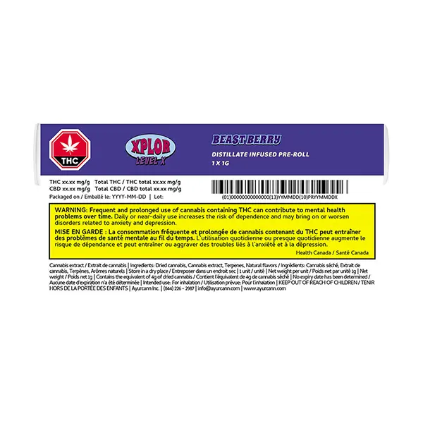 Image for Beast Berry Distillate Infused Pre-Roll, cannabis all products by XPLOR