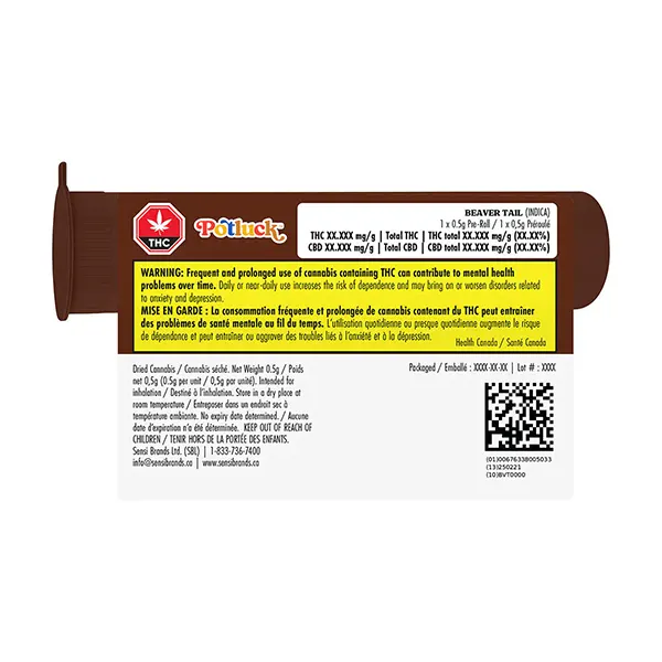 Image for Beaver Tail Pre-Roll, cannabis pre-rolls by Potluck
