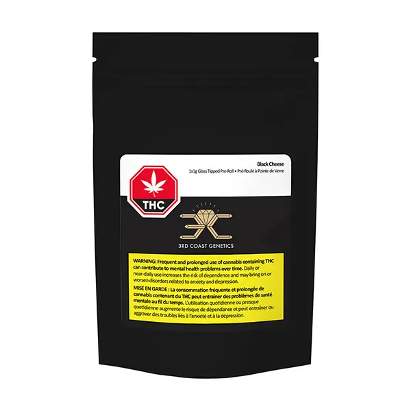 Image for Black Cheese Glass Tip Pre-Roll, cannabis all products by 3rd Coast Genetics